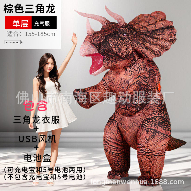 Inflatable Triceratops pterosaurus cartoon costume walking anime clothing mascot inflatable costume dinosaur stage performance