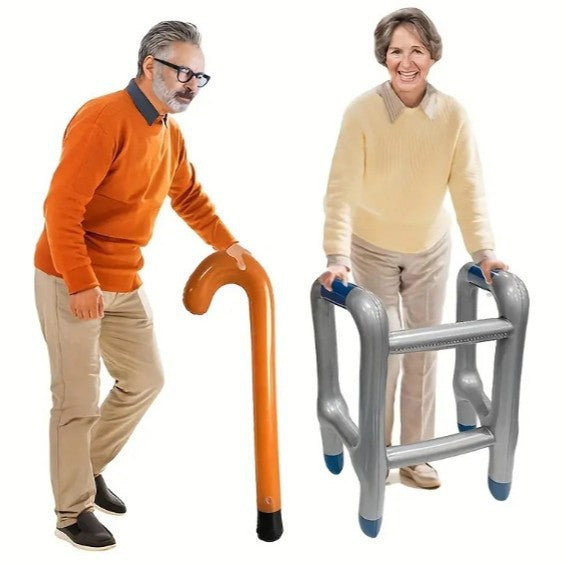 Cross-border spot inflatable Walker crutch inflatable toy Halloween handrail for the handicapped props inflatable Walker