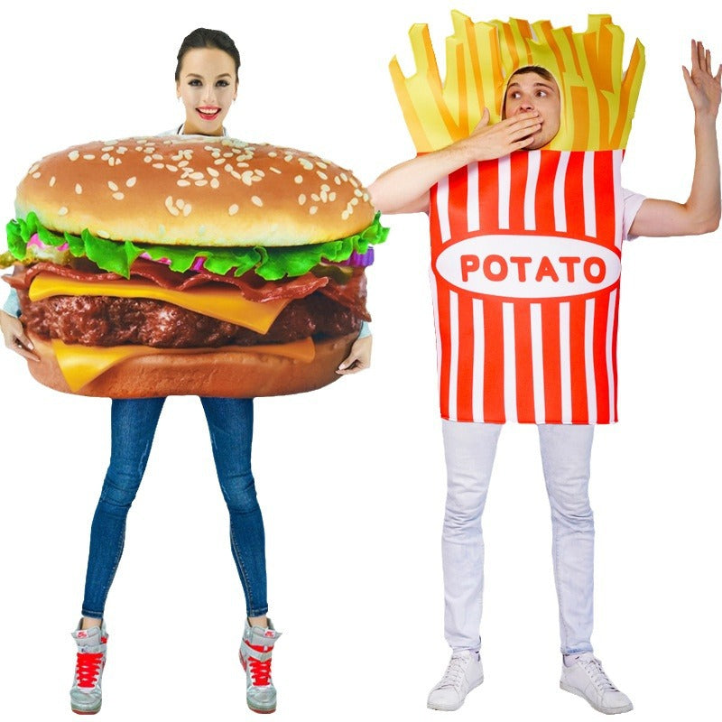 Adult French fries performance props costume Halloween Masquerade cosplay French fries cosplay costume