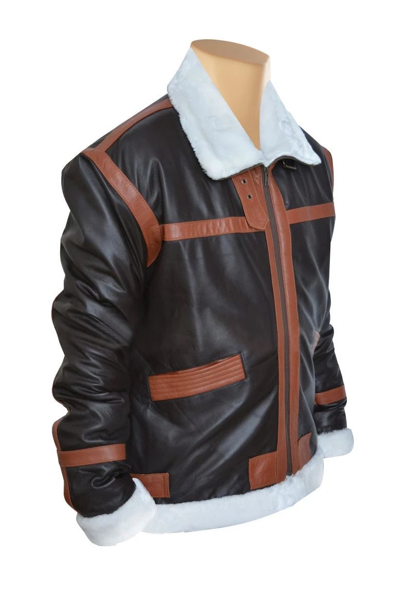 Handmade  Leon Kennedy's Resident Evils Fur Jacket Costume Cosplay Handmade