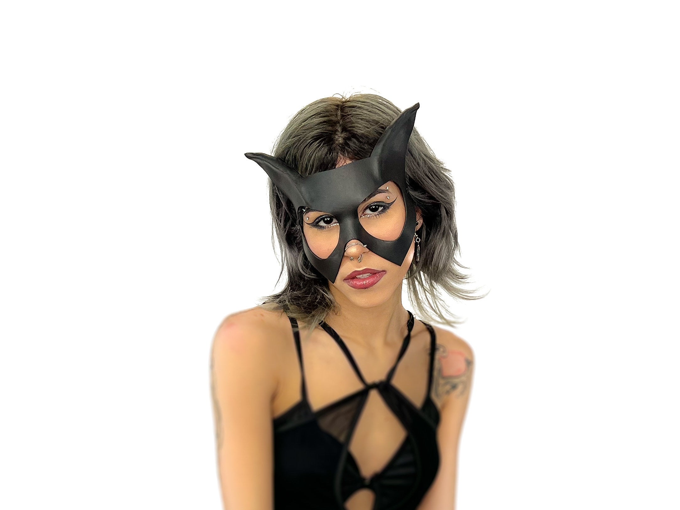 Handmade Genuine Leather Cat Mask