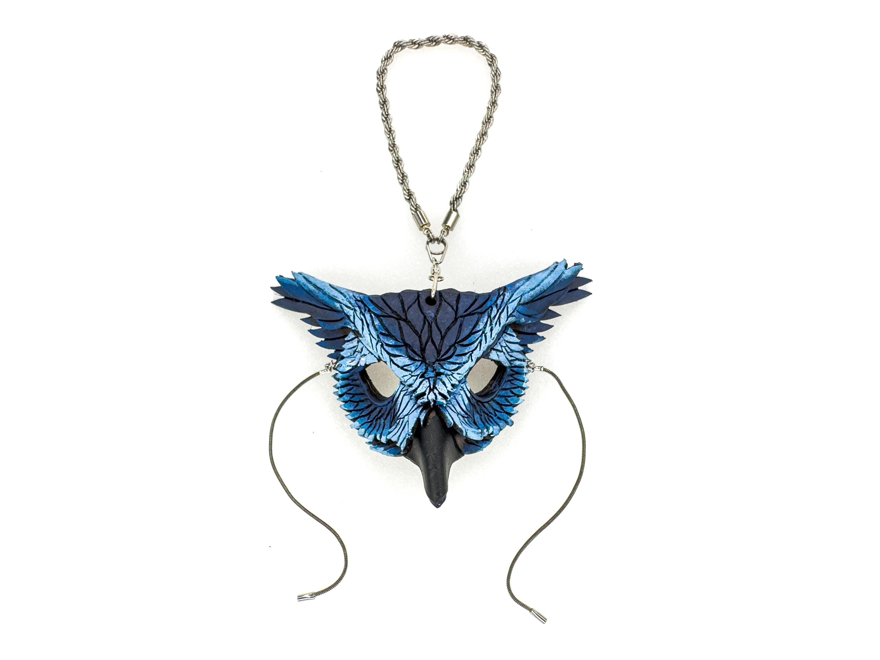 Wise Owl Leather Mini Mask – Handcrafted Charm for Rearview Mirrors, Handbags, Lanyards, Party Favors & More