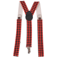 Red Checkerboard Suspenders - Wide