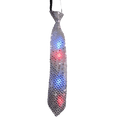 Silver Tie with LED Flashing Lights